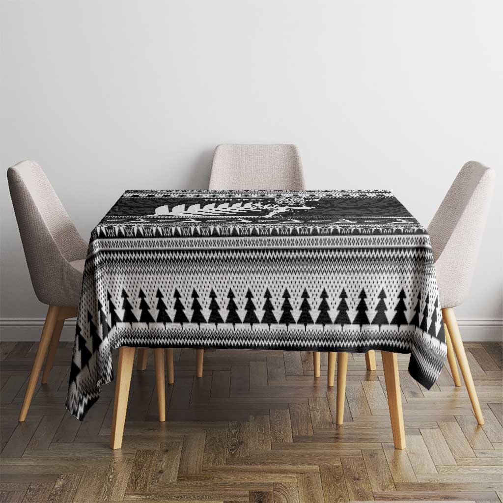 New Zealand Christmas Rugby Personalised Tablecloth Meri Kirihimete All Black Maori - Polynesian Pride