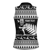 New Zealand Christmas Rugby Personalised Women Sleeveless Polo Shirt Meri Kirihimete All Black Maori - Polynesian Pride