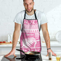 New Zealand Christmas Rugby Personalised Apron Meri Kirihimete All Black Maori Pink Version - Polynesian Pride
