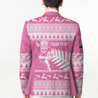 New Zealand Christmas Rugby Personalised Blazer Meri Kirihimete All Black Maori Pink Version - Polynesian Pride