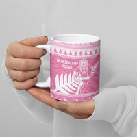 New Zealand Christmas Rugby Personalised Ceramic Mug Meri Kirihimete All Black Maori Pink Version - Polynesian Pride