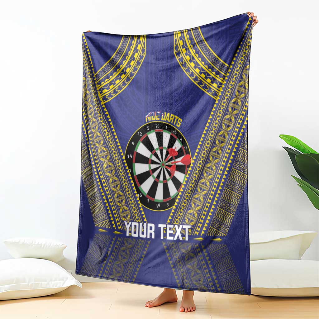 Personalised Niue Darts Blanket Dart Board Hiapo Pattern - Polynesian Pride