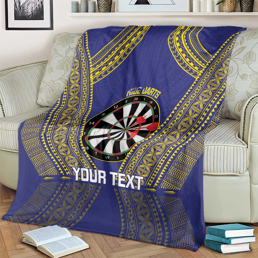 Personalised Niue Darts Blanket Dart Board Hiapo Pattern - Polynesian Pride