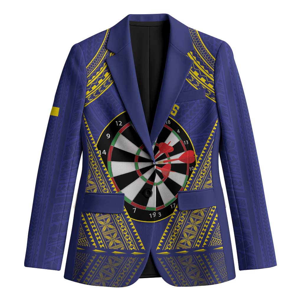 Personalised Niue Darts Blazer Dart Board Hiapo Pattern - Polynesian Pride