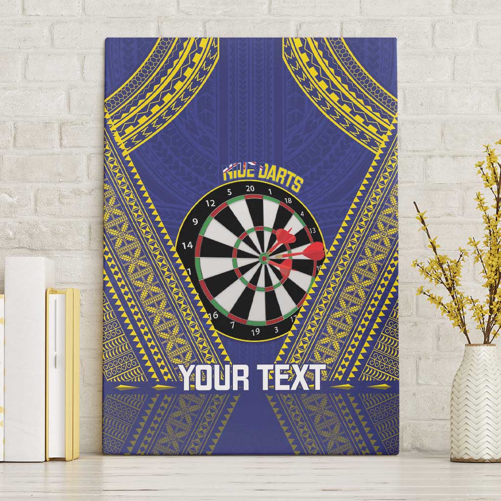 Personalised Niue Darts Canvas Wall Art Dart Board Hiapo Pattern - Polynesian Pride