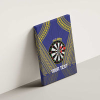 Personalised Niue Darts Canvas Wall Art Dart Board Hiapo Pattern - Polynesian Pride