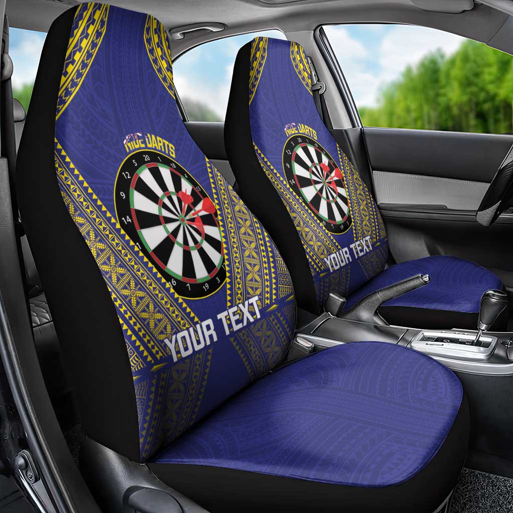 Personalised Niue Darts Car Seat Cover Dart Board Hiapo Pattern - Polynesian Pride