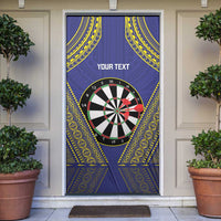 Personalised Niue Darts Door Cover Dart Board Hiapo Pattern - Polynesian Pride