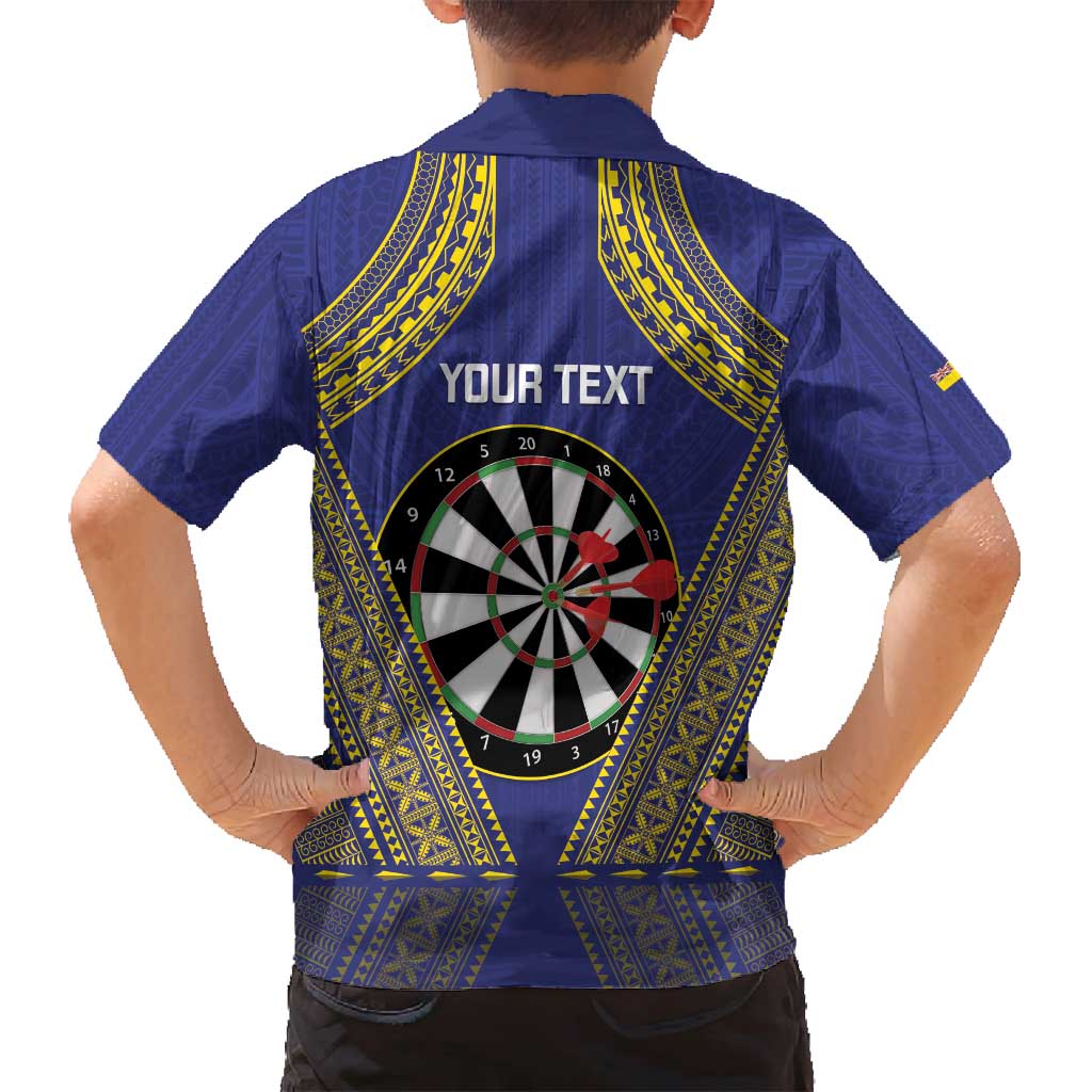Personalised Niue Darts Family Matching Puletasi and Hawaiian Shirt Dart Board Hiapo Pattern - Polynesian Pride