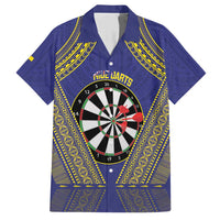Personalised Niue Darts Family Matching Short Sleeve Bodycon Dress and Hawaiian Shirt Dart Board Hiapo Pattern - Polynesian Pride