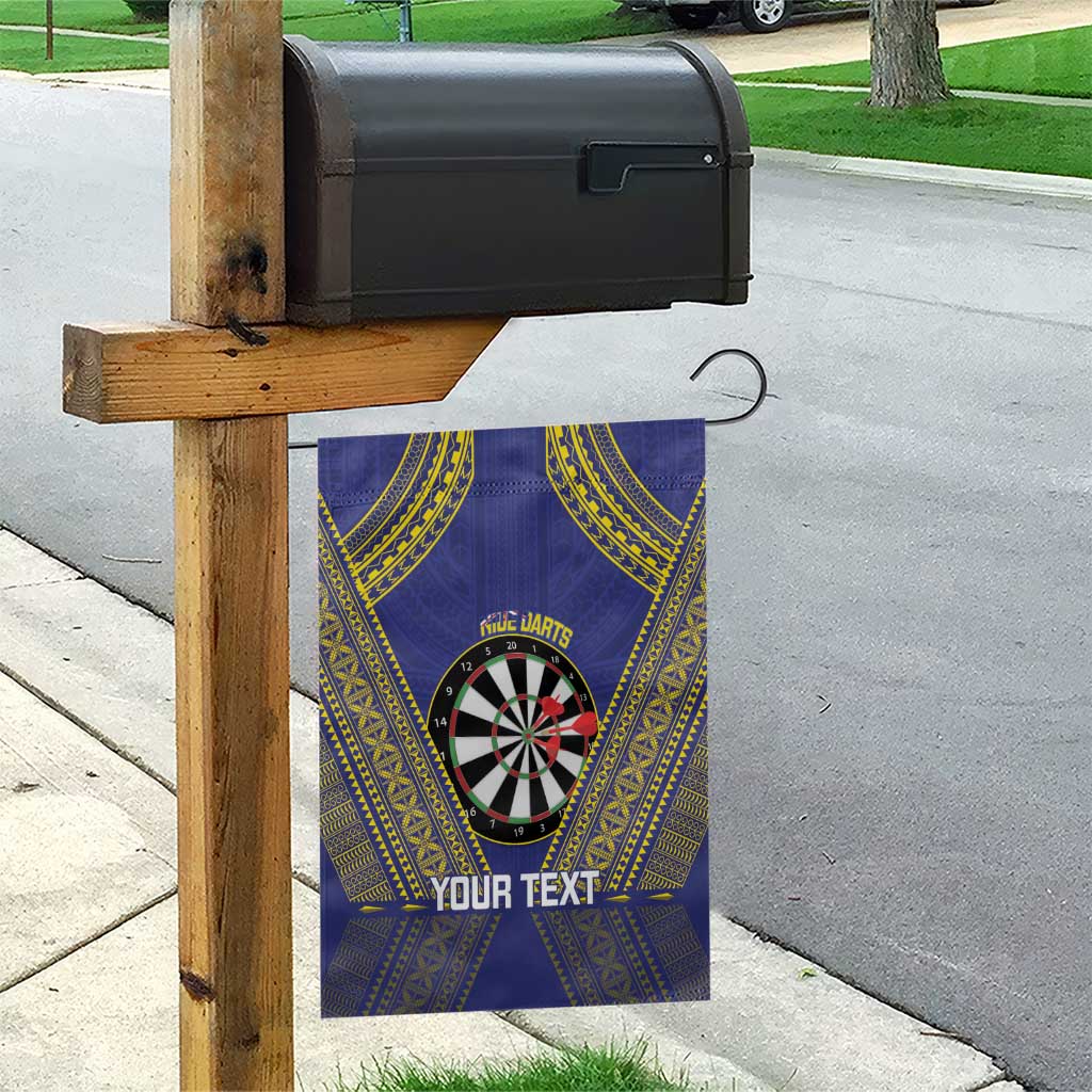 Personalised Niue Darts Garden Flag Dart Board Hiapo Pattern - Polynesian Pride