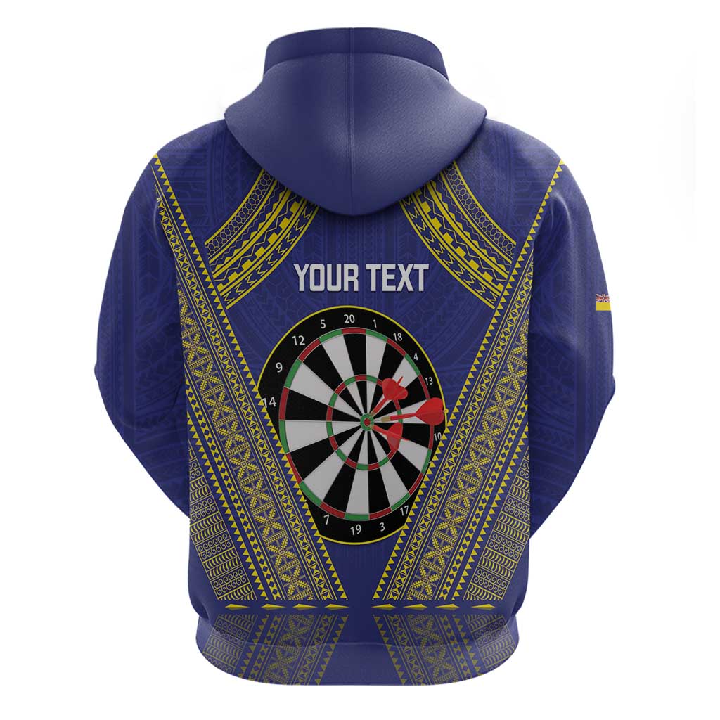 Personalised Niue Darts Hoodie Dart Board Hiapo Pattern - Polynesian Pride