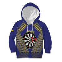 Personalised Niue Darts Kid Hoodie Dart Board Hiapo Pattern - Polynesian Pride
