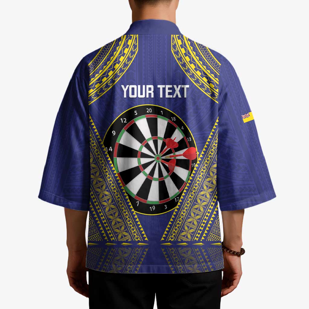 Personalised Niue Darts Kimono Dart Board Hiapo Pattern - Polynesian Pride