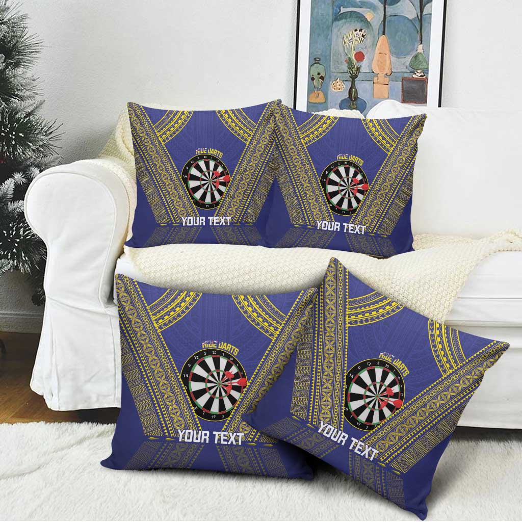 Personalised Niue Darts Pillow Cover Dart Board Hiapo Pattern - Polynesian Pride