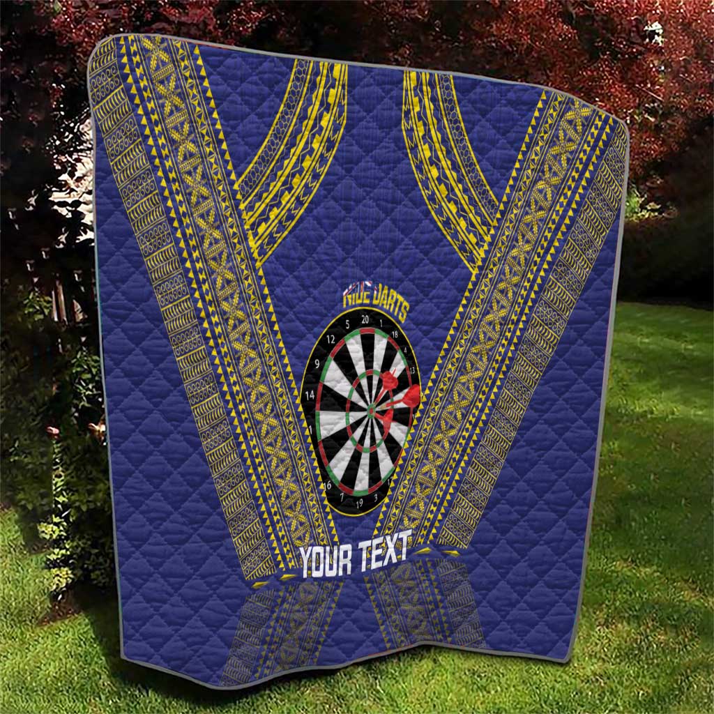 Personalised Niue Darts Quilt Dart Board Hiapo Pattern - Polynesian Pride