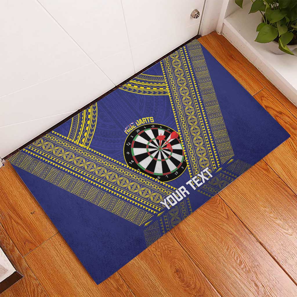 Personalised Niue Darts Rubber Doormat Dart Board Hiapo Pattern - Polynesian Pride