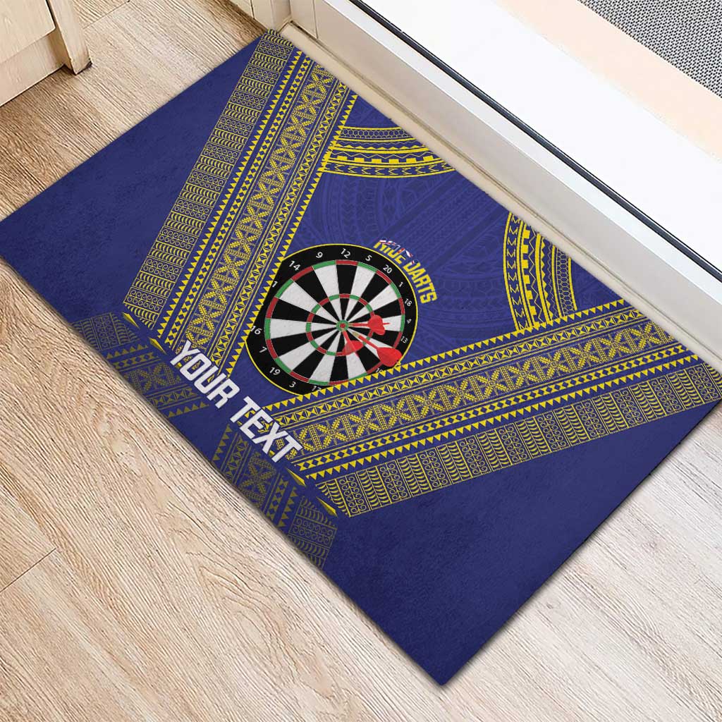 Personalised Niue Darts Rubber Doormat Dart Board Hiapo Pattern - Polynesian Pride