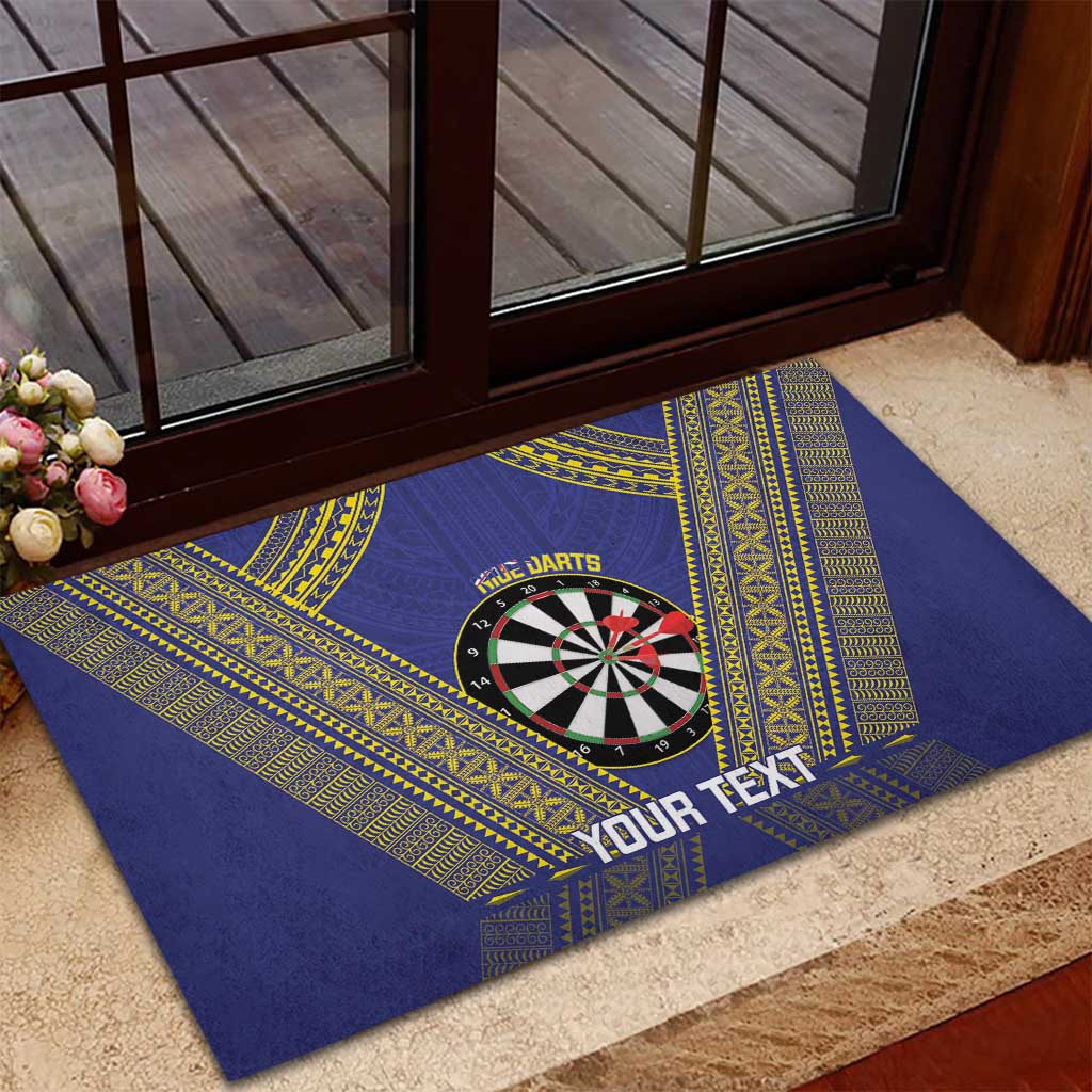 Personalised Niue Darts Rubber Doormat Dart Board Hiapo Pattern - Polynesian Pride