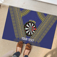 Personalised Niue Darts Rubber Doormat Dart Board Hiapo Pattern - Polynesian Pride