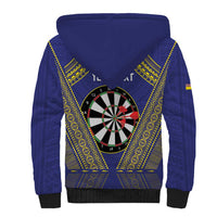 Personalised Niue Darts Sherpa Hoodie Dart Board Hiapo Pattern - Polynesian Pride