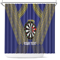 Personalised Niue Darts Shower Curtain Dart Board Hiapo Pattern - Polynesian Pride