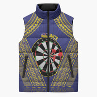 Personalised Niue Darts Sleeveless Puffer Jacket Dart Board Hiapo Pattern - Polynesian Pride