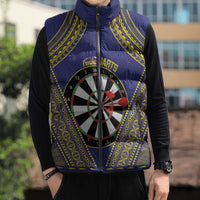 Personalised Niue Darts Sleeveless Puffer Jacket Dart Board Hiapo Pattern - Polynesian Pride