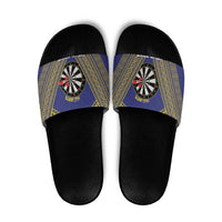 Personalised Niue Darts Slide Sandals Dart Board Hiapo Pattern - Polynesian Pride