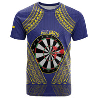 Personalised Niue Darts T Shirt Dart Board Hiapo Pattern - Polynesian Pride