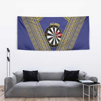 Personalised Niue Darts Tapestry Dart Board Hiapo Pattern - Polynesian Pride