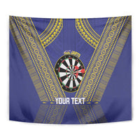 Personalised Niue Darts Tapestry Dart Board Hiapo Pattern - Polynesian Pride