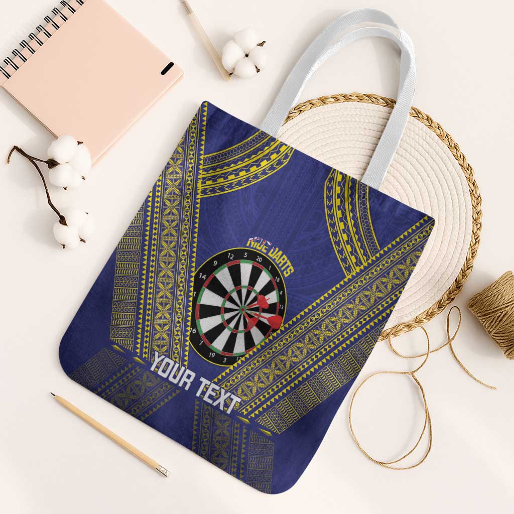 Personalised Niue Darts Tote Bag Dart Board Hiapo Pattern - Polynesian Pride