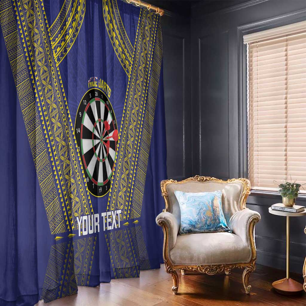 Personalised Niue Darts Window Curtain Dart Board Hiapo Pattern - Polynesian Pride
