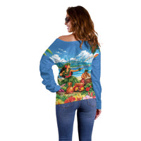 Hawaii Makahiki Off Shoulder Sweater Hawaiian New Year Tropical Vibes LT14 - Polynesian Pride