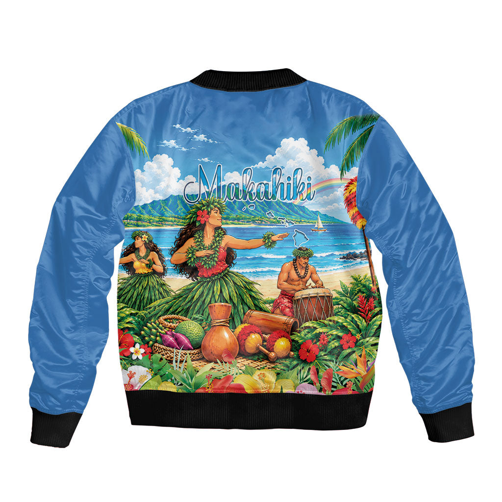 Hawaii Makahiki Sleeve Zip Bomber Jacket Hawaiian New Year Tropical Vibes LT14 - Polynesian Pride