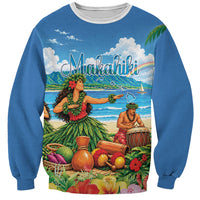 Hawaii Makahiki Sweatshirt Hawaiian New Year Tropical Vibes LT14 Unisex Blue - Polynesian Pride