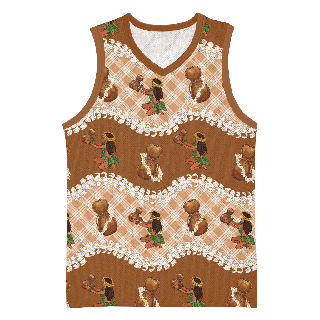 Ipu Heke Hawaii Makahiki Basketball Jersey Hawaiian Puakenikeni Lei Hula Girl Palaka Motifs