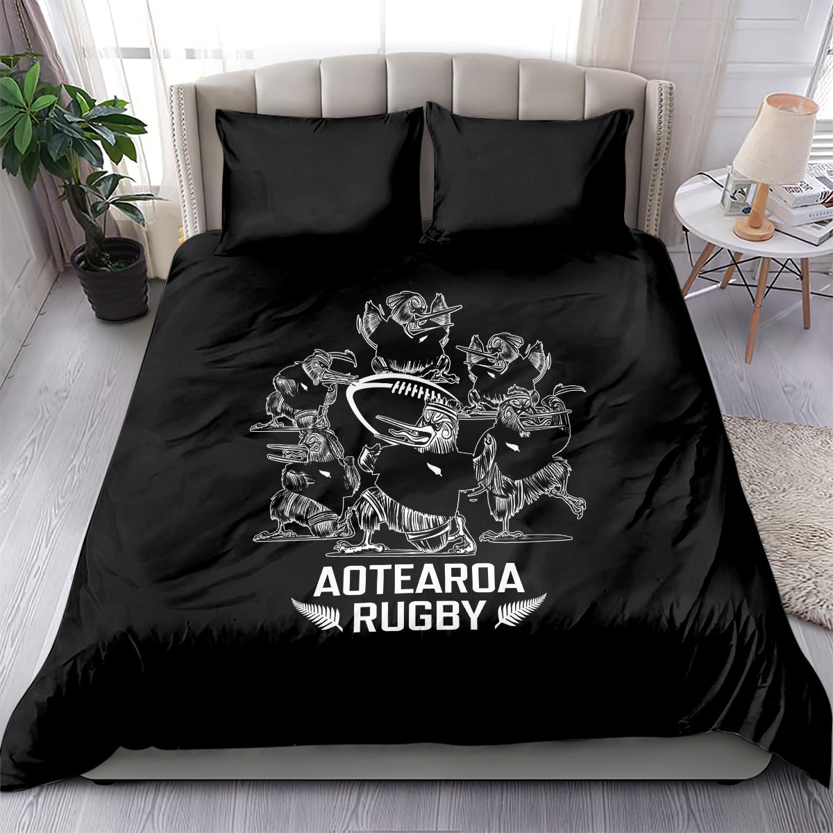 New Zealand Silver Fern Rugby Bedding Set Haka Aotearoa Kiwi Dance LT14 - Polynesian Pride