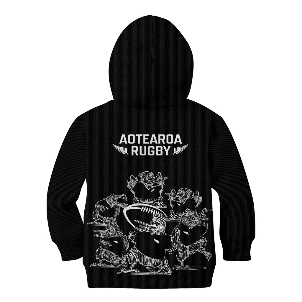 New Zealand Silver Fern Rugby Kid Hoodie Haka Aotearoa Kiwi Dance LT14 - Polynesian Pride