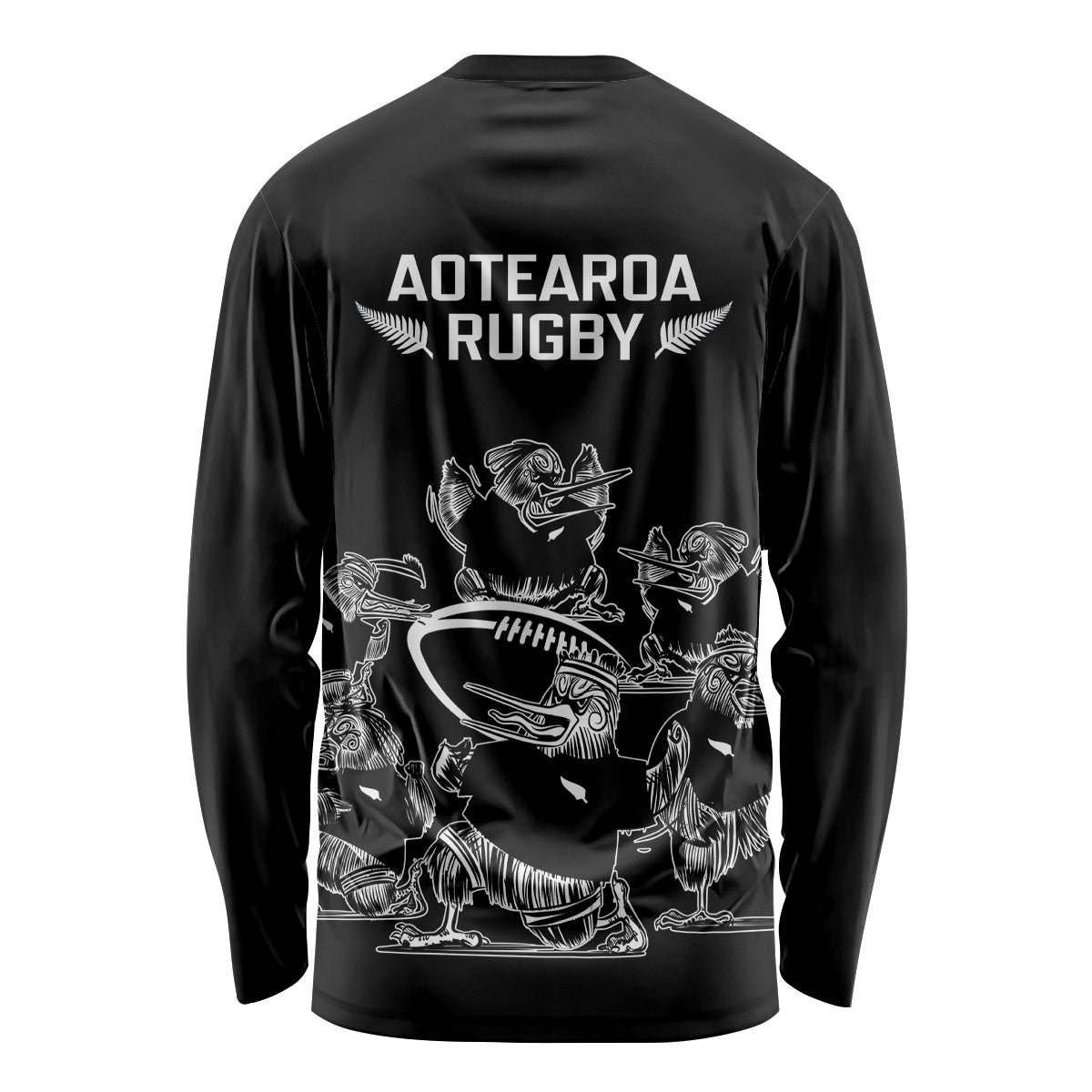 New Zealand Silver Fern Rugby Long Sleeve Shirt Haka Aotearoa Kiwi Dance LT14 - Polynesian Pride