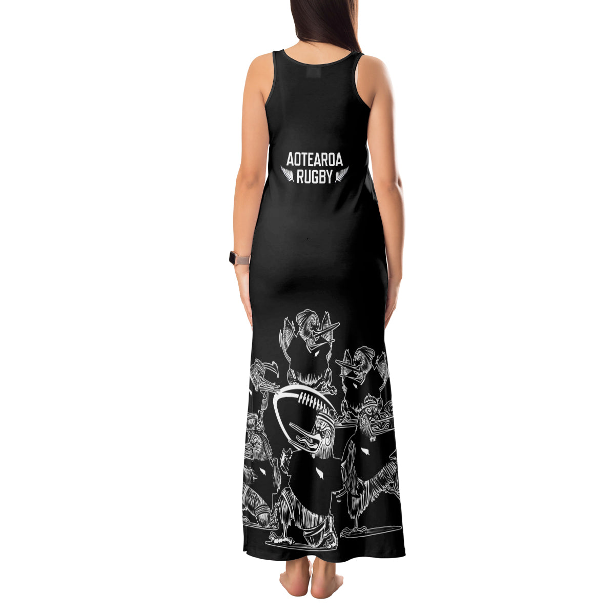 New Zealand Silver Fern Rugby Tank Maxi Dress Haka Aotearoa Kiwi Dance LT14 - Polynesian Pride