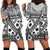 Black Bula Fiji Hoodie Dress Unique Masi Tapa Pattern