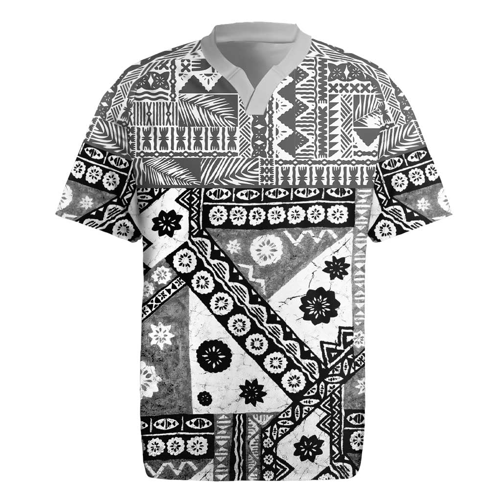 Black Bula Fiji Rugby Jersey Unique Masi Tapa Pattern