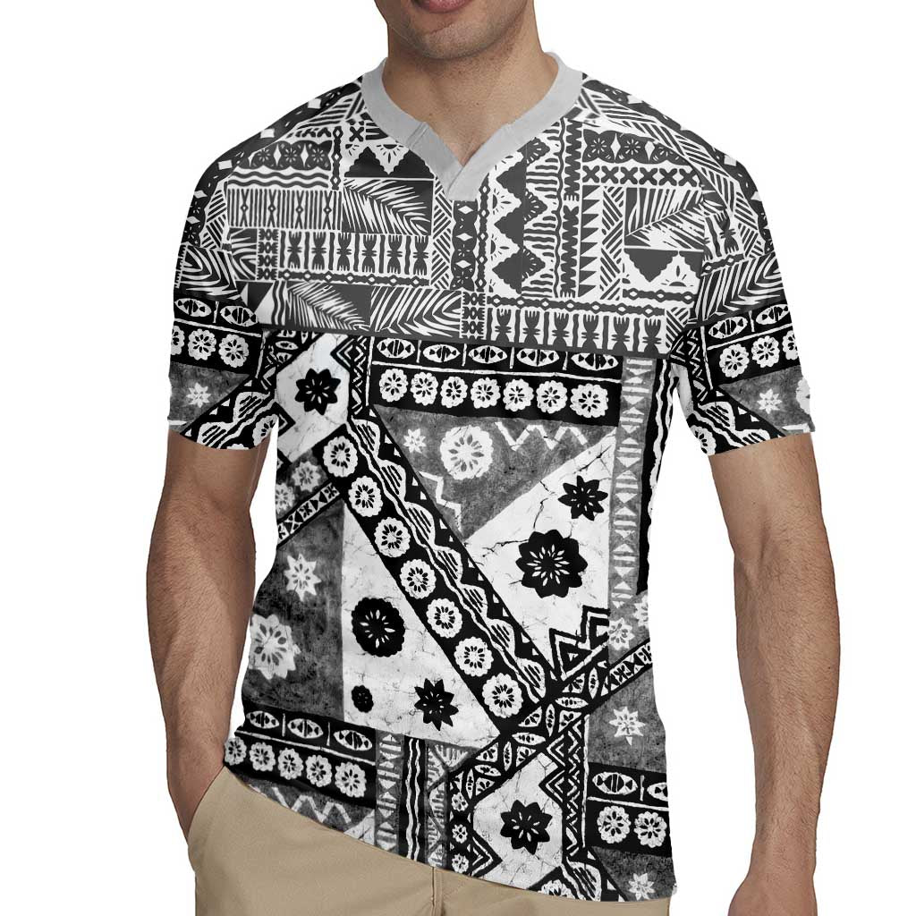 Black Bula Fiji Rugby Jersey Unique Masi Tapa Pattern