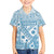 Blue Bula Fiji Family Matching Off Shoulder Short Dress and Hawaiian Shirt Unique Masi Tapa Pattern