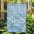 Blue Bula Fiji Garden Flag Unique Masi Tapa Pattern