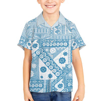 Blue Bula Fiji Hawaiian Shirt Unique Masi Tapa Pattern