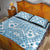 Blue Bula Fiji Quilt Bed Set Unique Masi Tapa Pattern