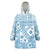 Blue Bula Fiji Wearable Blanket Hoodie Unique Masi Tapa Pattern